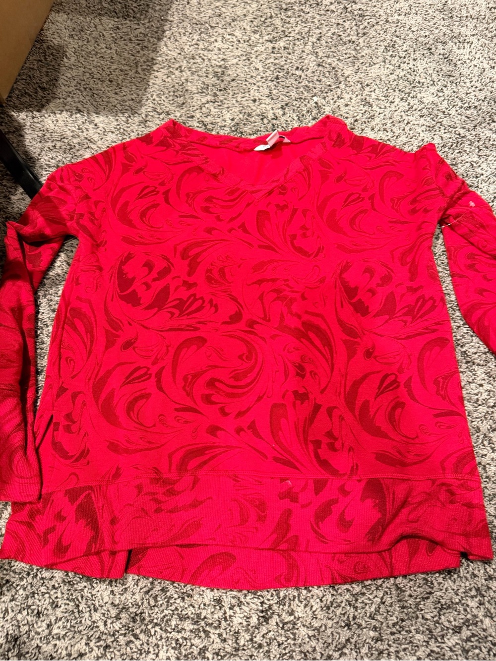 Athleta Sweater Red Patterned Long-Sleeve Women's